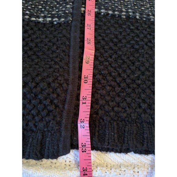 Ann Taylor LOFT Womens Small Black Gray Long Cardigan Open Front Sweater - Picture 8 of 9